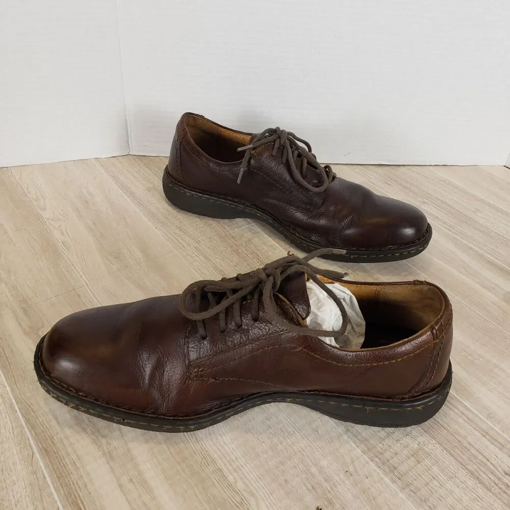 Born Todd Derbys Oxfords Shoes Mens Size 8.5M Brown Leather Casual Lace Up